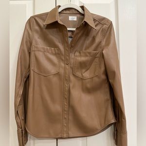 Aritzia Wilfred Vegan Leather Shirt in XS